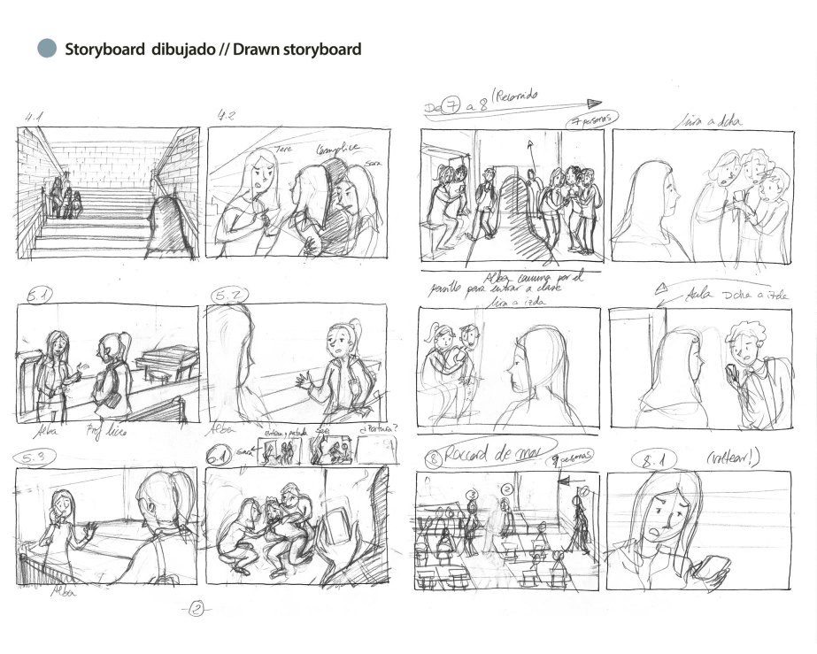 Drawn storyboard